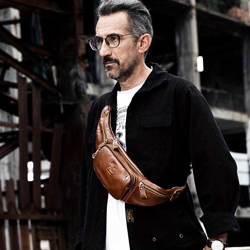 Поясная сумка из натуральной кожи для отдыха на природе, мужская поясная сумка для путешествий, походов, бега, сумка для мобильного телефона, кассовая сумка