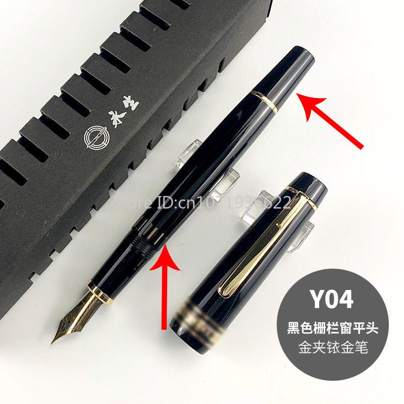 Поршневая перьевая ручка Wingsung 629 Иридиевое Золотое Перо EF/F Черный Темно-Синий Смола Чернила для Письма Ручки Бизнес Письменные Подарки