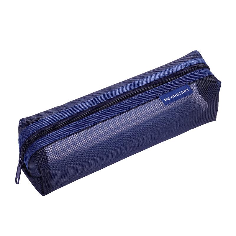 Ретро цветной переносной пенал для хранения, сетчатый пенал большой емкости, прозрачная сумка для студенческих экзаменационных и учебных канцелярских принадлежностей