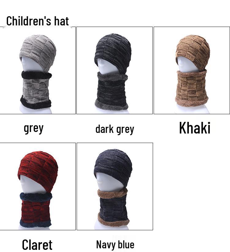 Мужской европейский и американский зимний комплект шапка-бини и шарф: Плотная вязка с бархатной подкладкой