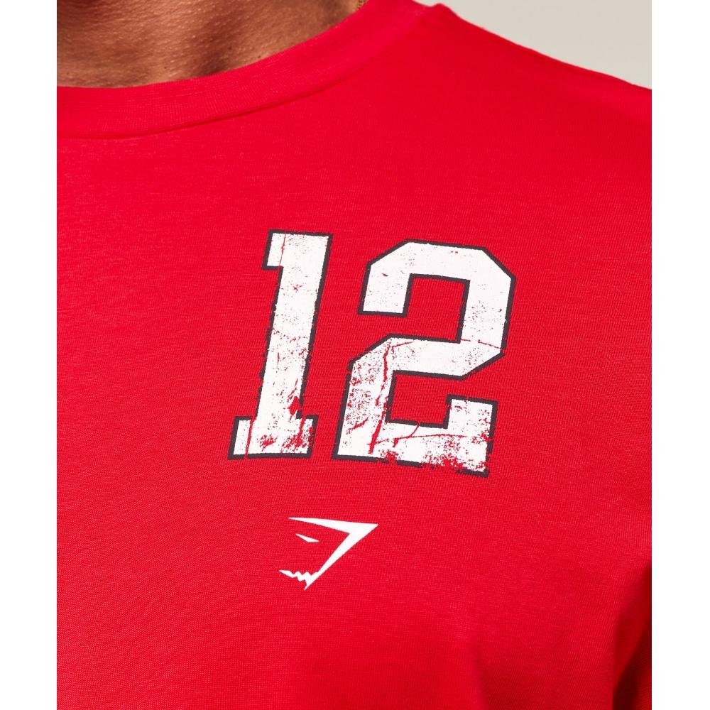 Gymshark Кампус футболка спортивная красная A4b2j Rb6z