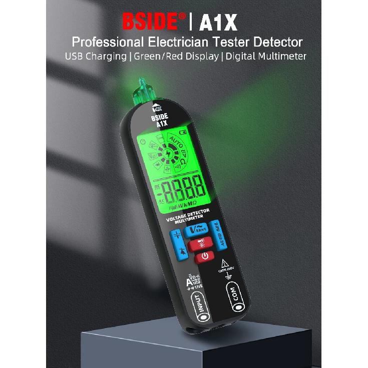 BSIDE A1X Smart Digital Multimeter Electronic Tester AC DC Contactless NCV Automatic Diode Capacitor Ohm Hz Breakpoint Meter