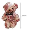 Cool Punk Bloody Plush Bear Keychain Halloween Injured Animal Bear Doll Key Ring