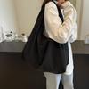 Casual Solid Color Canvas Tote Bag For Women With Large Capacity And Fashionable Stitching For Daily Use