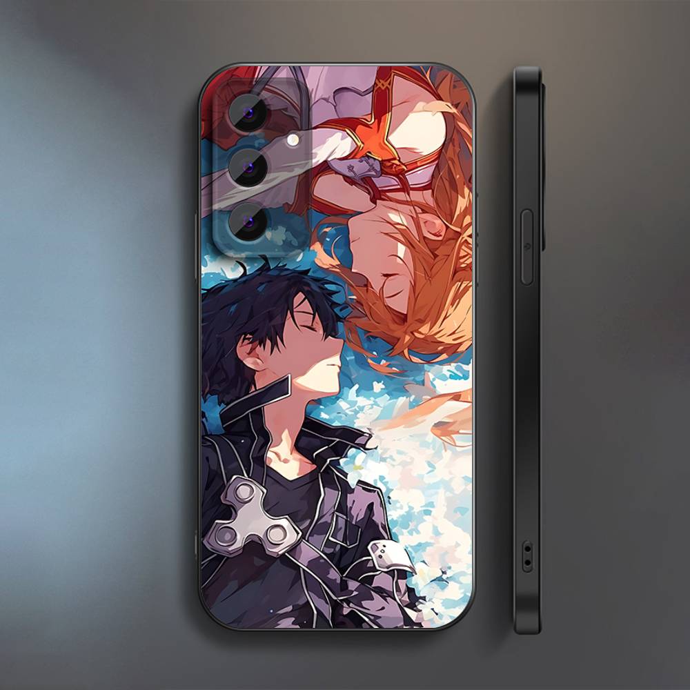 Чехол для телефона S-Sword Art O-Online для Samsung S 25,24,23,22,30,21,10,9,Ultra,Plus,Lite,FE,4,5 G Мягкий Черный Чехол