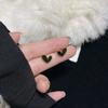 1 Pair unique love daily stud earrings women's light luxury earrings niche design earrings