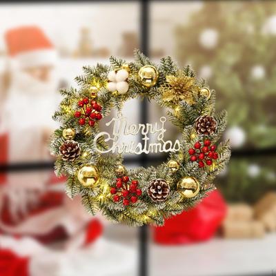 Рождественский венок для входной двери, рождественская 20-дюймовая сезонная гирлянда, украшение на праздник