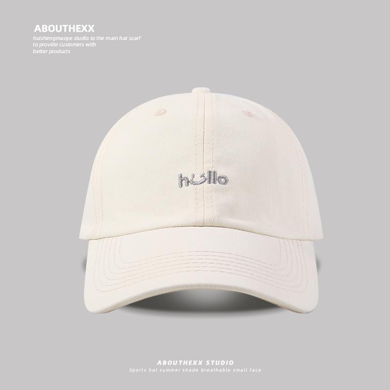 Hello Embroidered Baseball Cap For Girls Spring Summer Sun Protection Cotton Female Hat