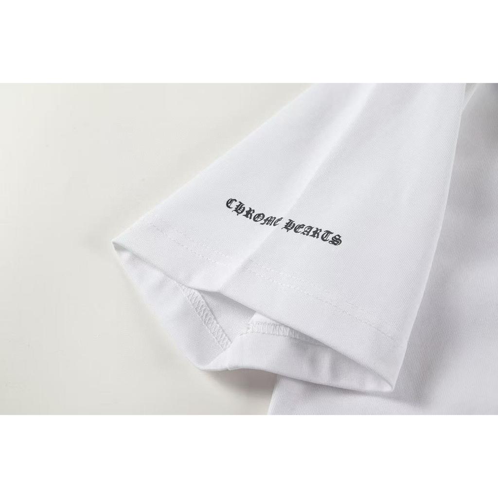 W356 CHROME HEARTS 2025 Summer New High Quality Cotton Round Neck Loose Large Size Men's and Women's T-shirt Couple T-shirt