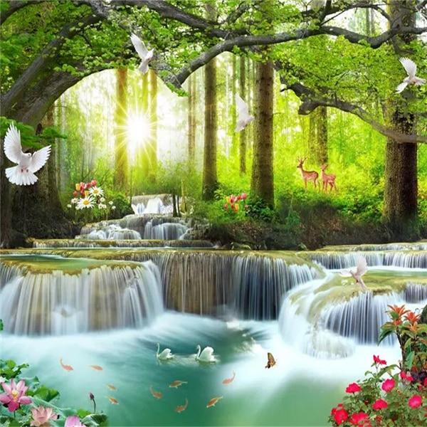 5d алмазная живопись водопад мозаика природа DIY алмазная вышивка лебедь стразы картины домашний декор ремесленный комплект