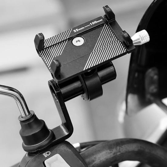 Bicycle Phone Adapter Holder Heavy Duty Aluminum Alloy Rearview Mirror Bike Computer Light