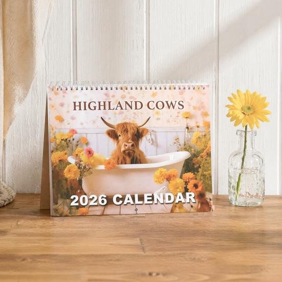 Decorative Office Calendar 2027 Wall Calendar, Monthly Planner with Metal Twin-Wire Binding for Professional Supplies Easy Page Turning And