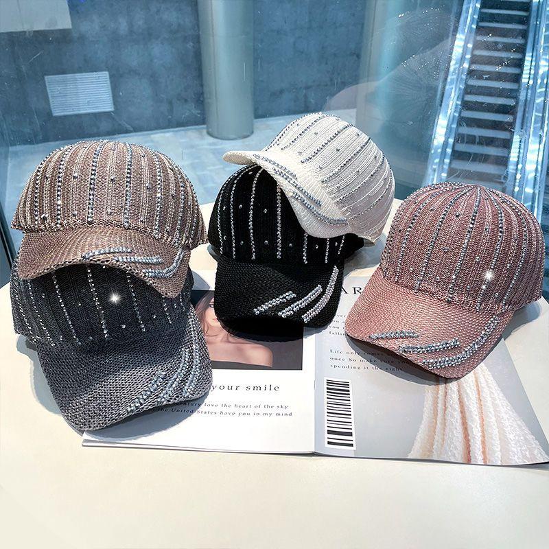 Гламурная бейсболка со стразами — роскошное мерцание для стиля и защиты от солнца, дышащая, трикотажная мягкость — универсальная повседневная одежда