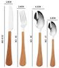 New Stainless Steel Cutlery Set with Imitation Wooden Handle Western Household Spoon Knife Fork Dinnerware Kitchen Tableware