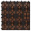 Terrace Tile 3D Design 11 pcs Light Brown 30 x 30 cm WPC