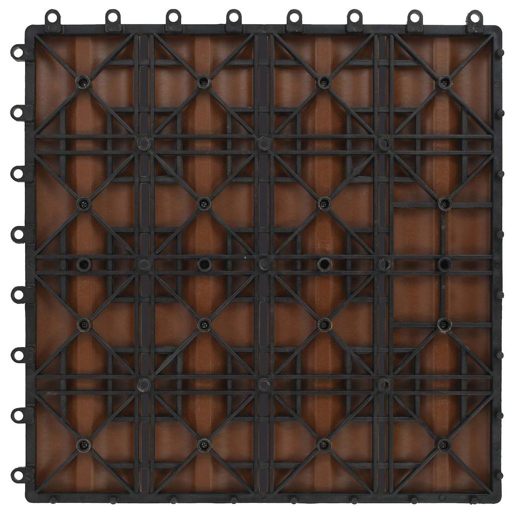 Terrace Tile 3D Design 11 pcs Light Brown 30 x 30 cm WPC