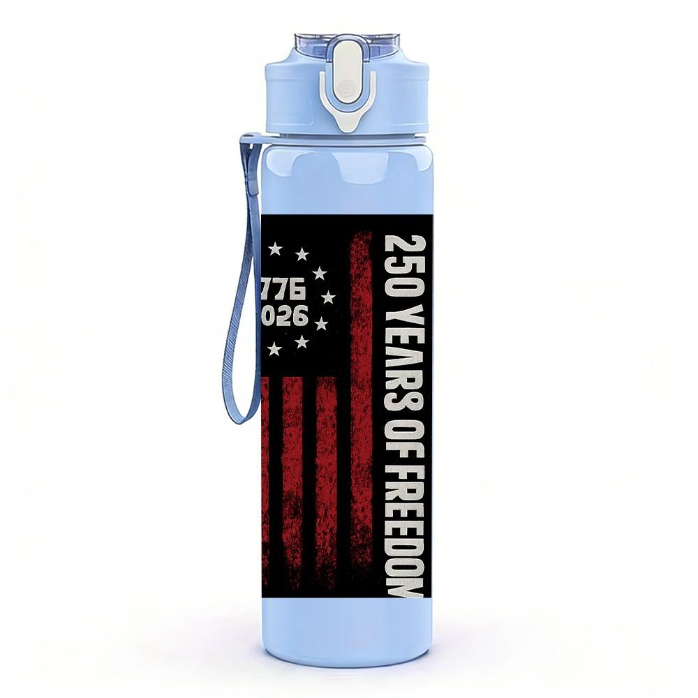 1PC 20 Years Of Freedom Book 750ml Color Plastic Sports Water Bottle Leakproof Flip Straw Lid Suitable for Sports Office Home Use