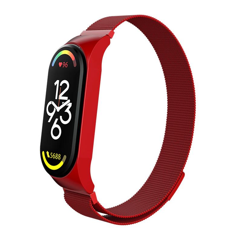 Миланская петля Ремешок для Xiaomi Mi Band 8 7 10 браслет нержавеющая сталь металл Correa Miband band6 band4 для Xiaomi mi band 5 6 9