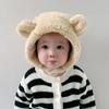 Осенне-зимние теплые шапки, зимняя теплая шапочка для новорожденных, милая плюшевая шапка с медвежьими ушками для малышей, мальчиков и девочек, модная термошапка для малышей, милая