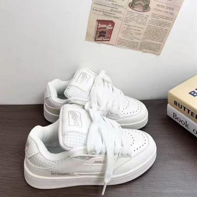 Белые туфли на платформе женские 2025 новая летне-осенняя модель ins Guochao с бантом универсальные кеды ретро классические женские туфли