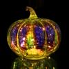 Colorful LED Glass Pumpkin Lamp Halloween Decoration 17x15.5cm Ornament Lightweight