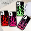 Крутой зеленый красный чехол для телефона Flames для iPhone 11 12 13 14 Pro Max mini X XR XS SE 2020 5 6S 7 8 Plus Samsung Galaxy S21 S22