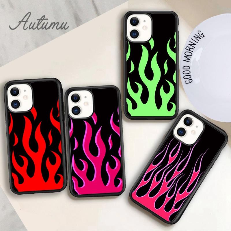 Крутой зеленый красный чехол для телефона Flames для iPhone 11 12 13 14 Pro Max mini X XR XS SE 2020 5 6S 7 8 Plus Samsung Galaxy S21 S22