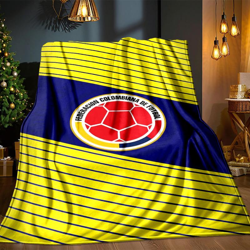 Colombian Soccer Federation Blanket Outdoor Flannel Blanket for Camping, Hiking, Garden Parties, Picnic Essentials,gift for family and friends