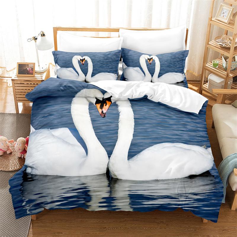 Swan Bedding Set Cactus Duvet Cover Boys, Girls Duvet Cover Bedroom Gorgeous Bedding King/Queen Duvet Cover Set