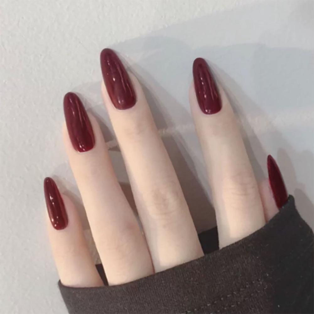 Носимые Маникюрные Миндальные Накладные Ногти День Святого Валентина Типсы Съемные Накладные Ногти Девушка