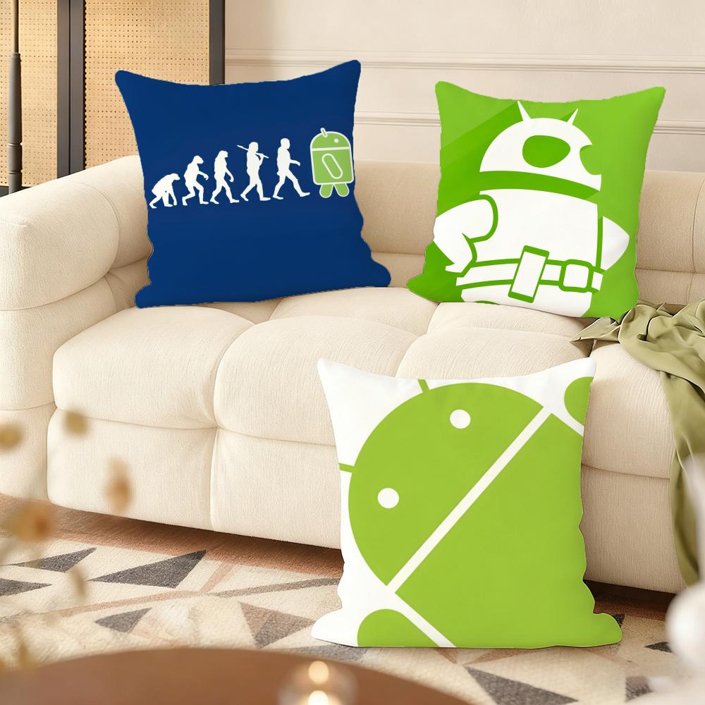 Cool A-Android Cushion Cover Soft Short Plush Pillow Cover Smooth Cozy Texture Aesthetic Cushion Case Home Decor