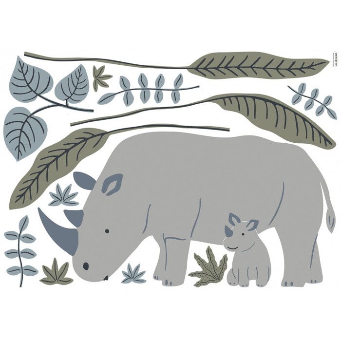 Sticker Lilipinso the Rhinos 64 X 40 Cm