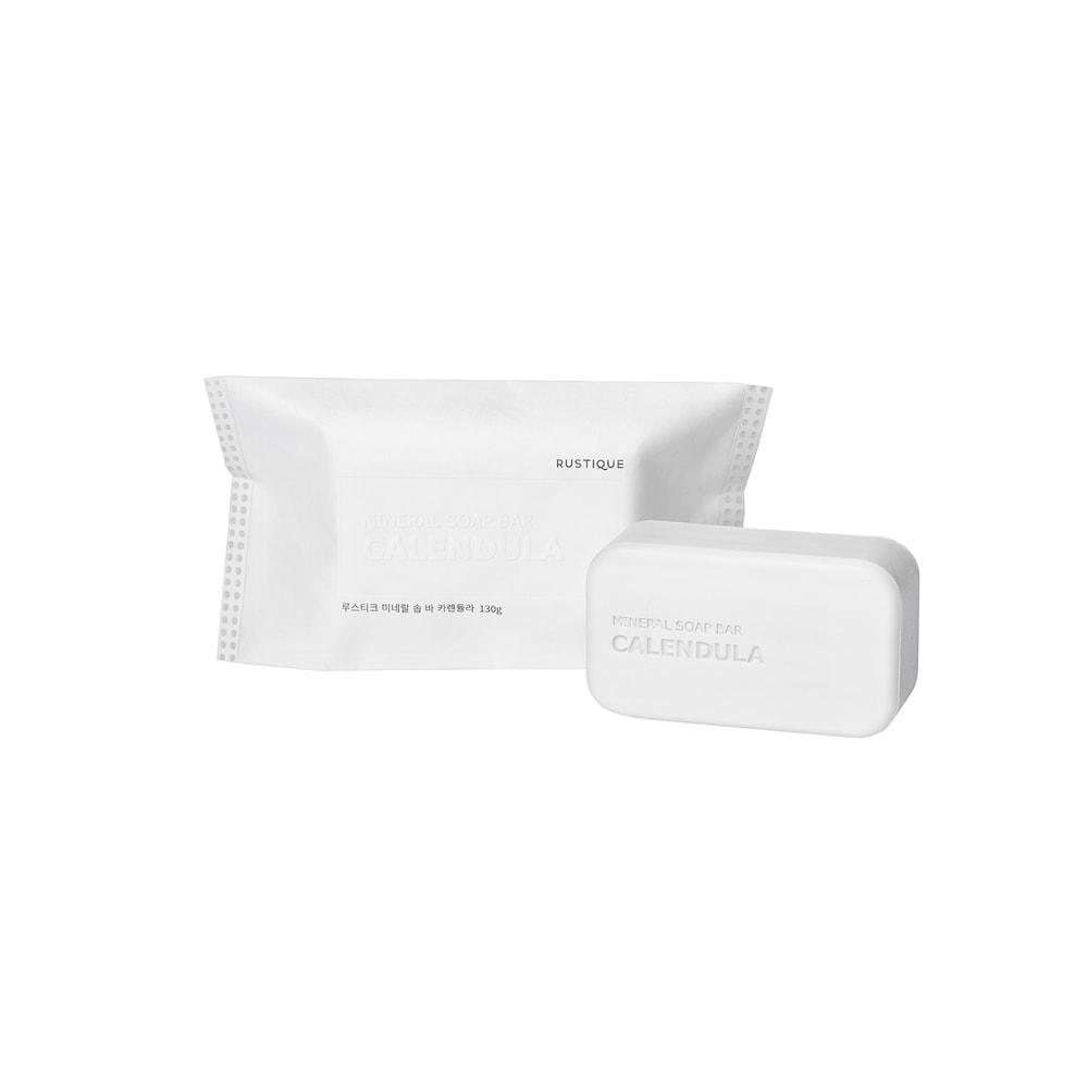 Рустик Амазонская белая глина минеральное натуральное мыло, календула для лица и тела, парфюмированное мыло