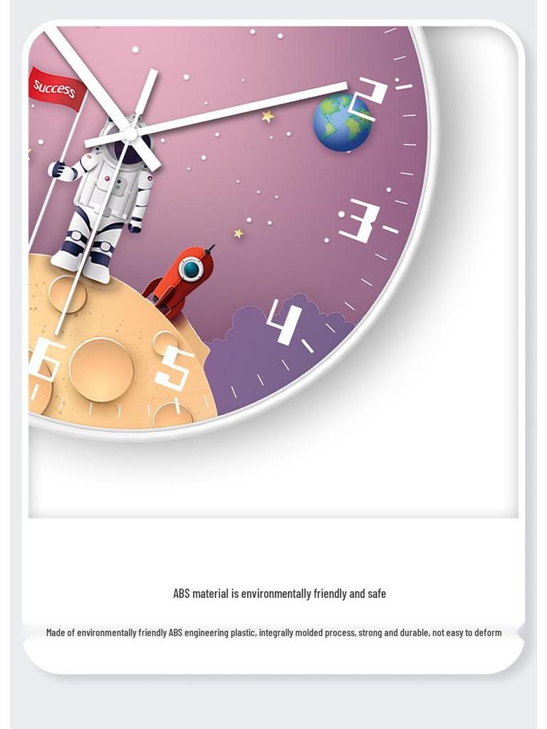 Creative Astronaut Space Wall Clock for Children's Room - Modern, Simple, and Silent