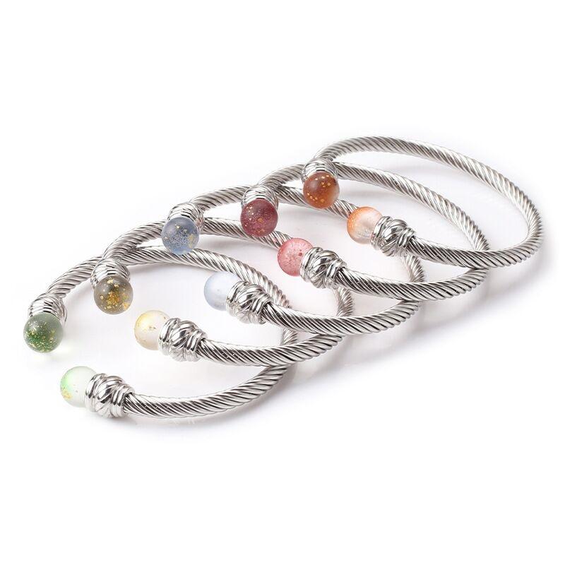 Горячий титановый стальной кабельный браслет-манжета из циркония, модный браслет, ювелирные изделия, изящные аксессуары для браслетов, украшение для рук