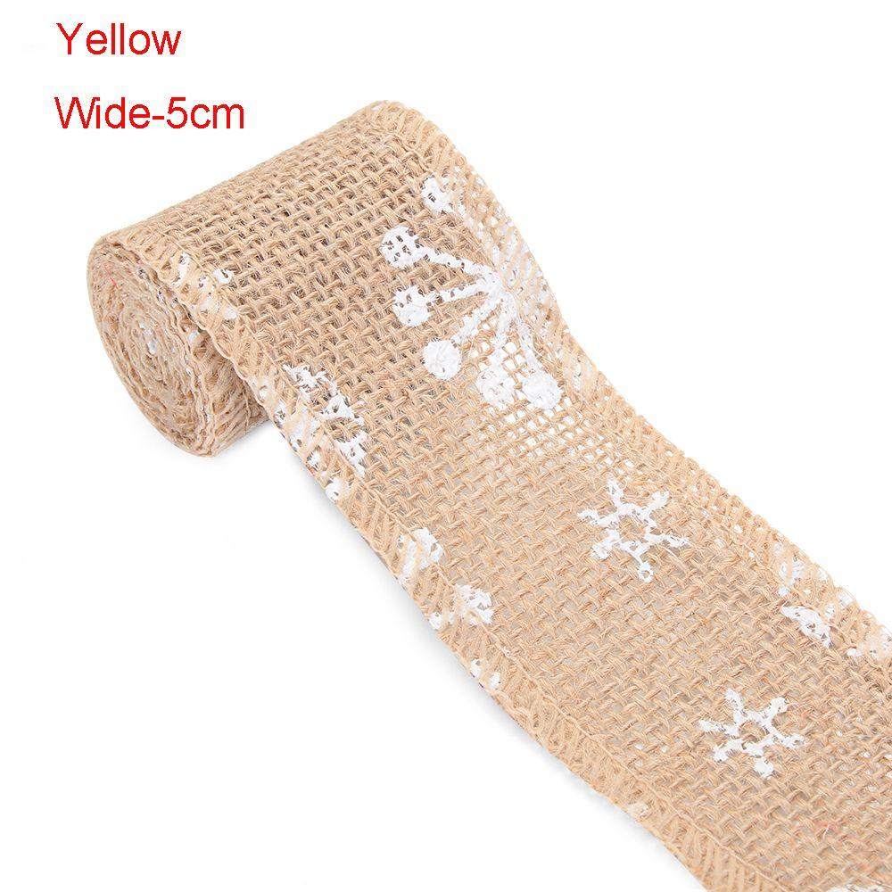 Natural Party DIY Hessian Edge Wedding Merry Christmas Lace Ribbon Sisal Trim Jute Burlap Snowflake