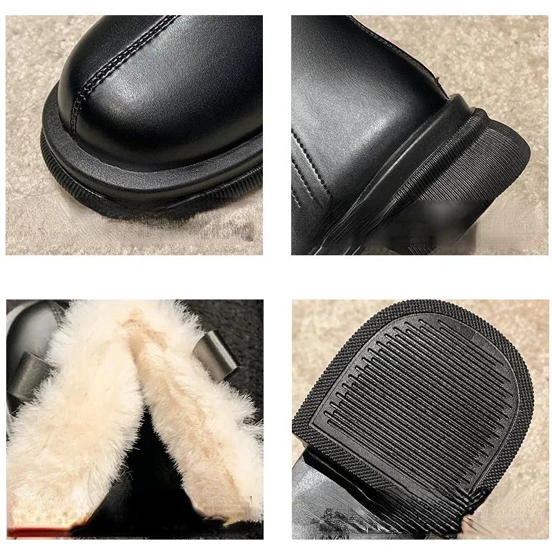 Зимние теплые модные женские ботинки. Новинка 2024 года: водонепроницаемые нескользящие коричневые полусапожки. Простые и универсальные женские ботинки на платформе на молнии.