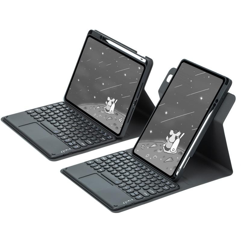 360 Rotating IPad Case With Acrylic Pen Holder 10th Gen Magnetic Bluetooth Keyboard Shockproof Stand