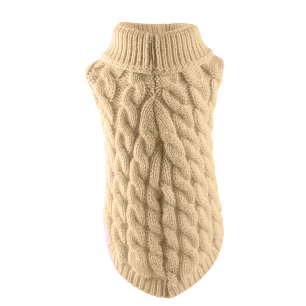 Pet Clothes Autumn and Winter Fashion Candy Color Sweaters for Dogs Cute Pets Solid Color Cable Knit Pullovers