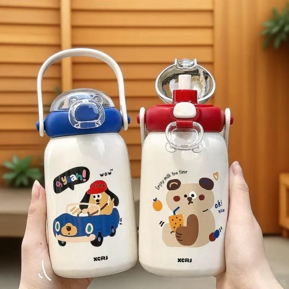 Large Capacity Vacuum Cup Cartoon Coffee Cup Cute Student Water Cup Gift