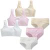 Teens Girls Sports Bra Set Gym Underwear Wireless Girls Sport Bra Cotton +Panties 2pcs 8-14Y