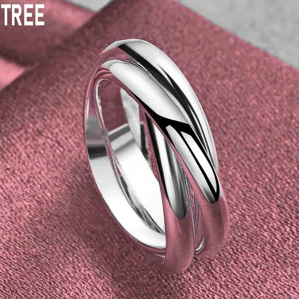 Кольцо из трех колец из стерлингового серебра 925 пробы, изысканное очарование, модные свадебные украшения