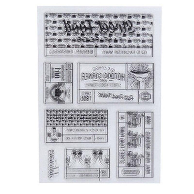 Винтажный штамп, прозрачный силиконовый штамп с цветочными фруктами и английскими словами, строительный штамп для DIY, декоративный альбом для скрапбукинга, журнал для студентов