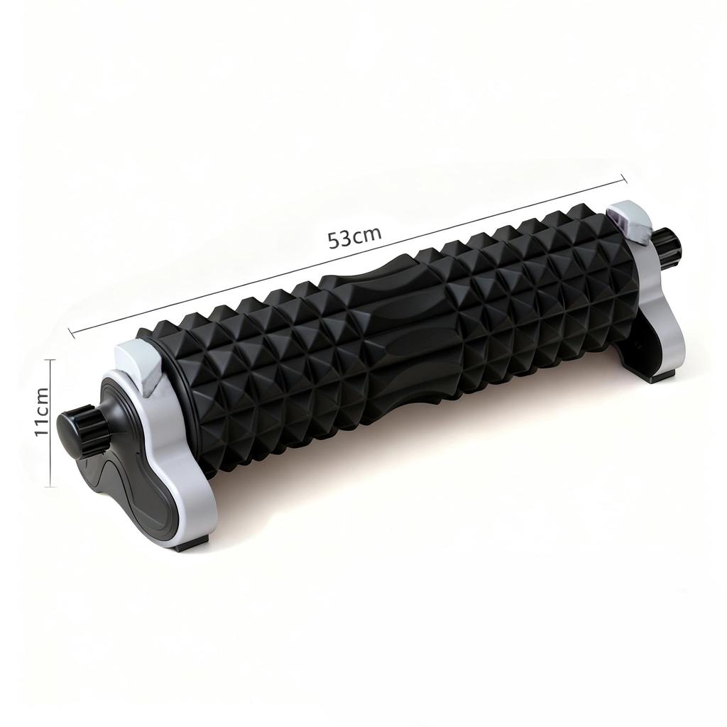 Black Foam Roller, Height Adjustable Yoga Pole, EVA Fascia Roller for Muscle Relaxation (Black)