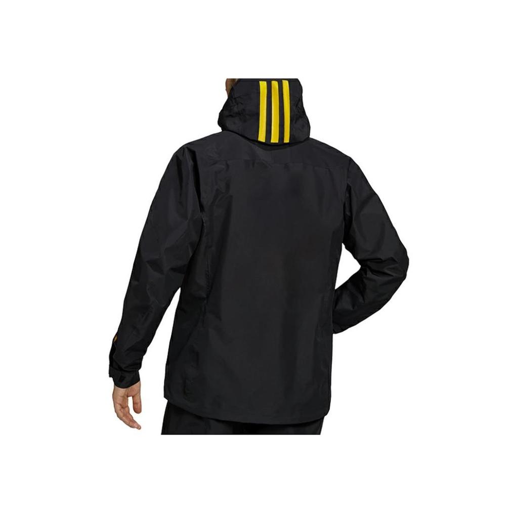 Adidas Повседневная ветровка с капюшоном и застежкой-молнией с логотипом, мужские куртки черного цвета GH7370