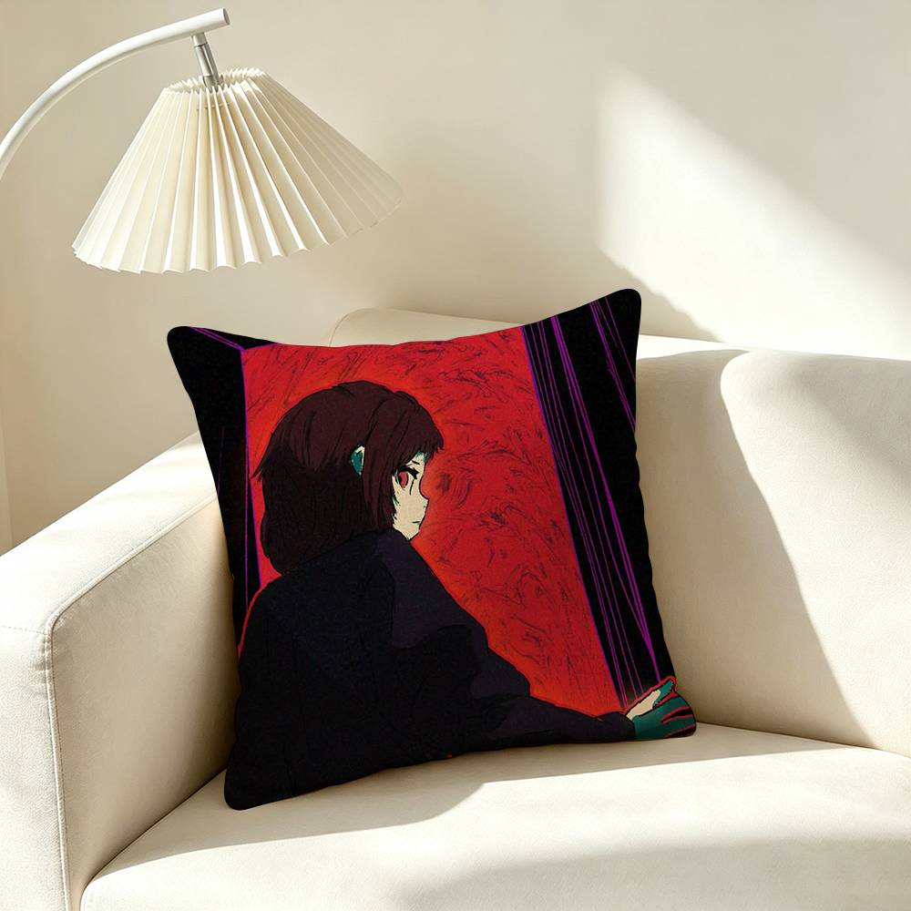 M-Milk chan Animation Pillow Case Square Double-Sided Sofa Cushion Cover Bedroom Bedside Pillow