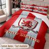 Middlesbrough FC Printed Bedding Set Custom Name Text 1 Duvet Cover 2 Pillowcases For Bedroom