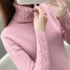 Knitted Sweater Women Autumn Winter Korean Turtleneck Long Sleeve Pullover Female Pink Knitwear