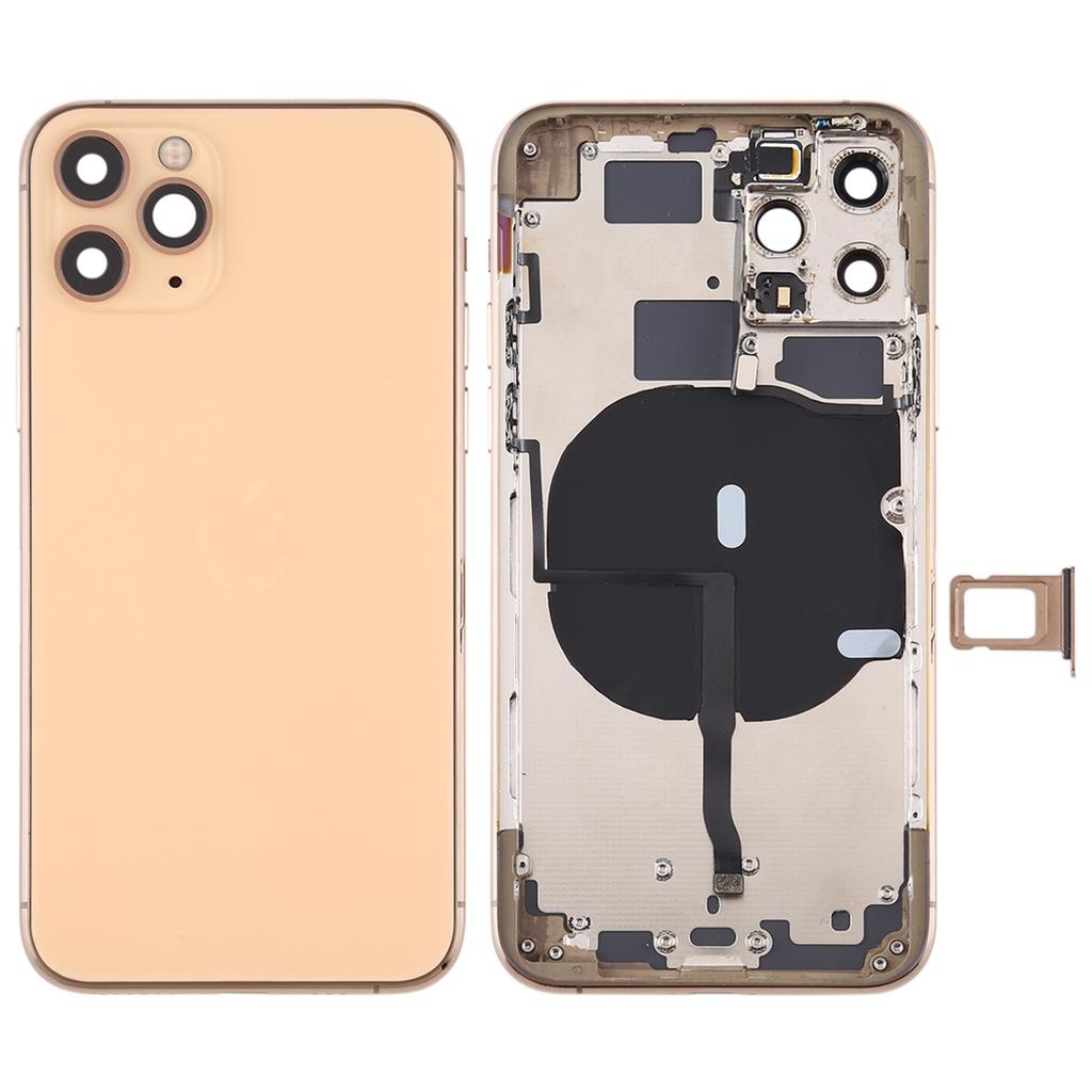 For iPhone 11 Pro 5.8 inch Back Housing Cover Repair Kit (with Side Keys+Card Tray+Power+Volume Flex Cable+Wireless Charging Module)