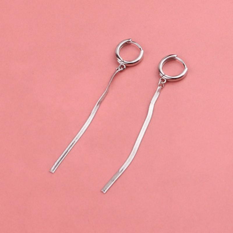 ANENJERY Длинные серьги-капли из змеиной кости с кисточками для женщин, простые ювелирные аксессуары с пряжкой для ушей